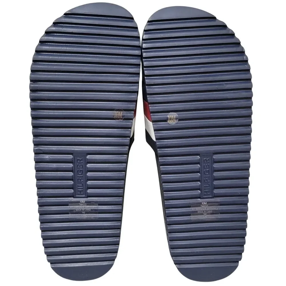 Tommy Hilfiger Men Rozi Pool Beach Slide Sandals Size US 10M Dark Blue Striped